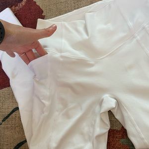 Til you collapse white heart booty leggings